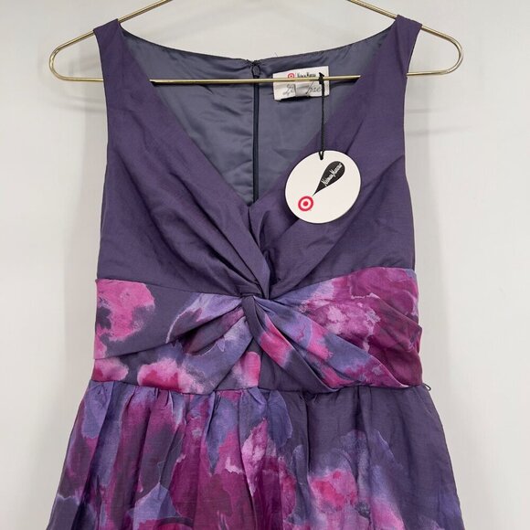 Lela Rose for Neiman Marcus x Target Cocktail Purple Floral Fit & Flare Dress 4 - Picture 2 of 11